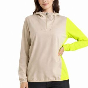 Arc'teryx Sima Pullover Jacket Women’s Size Medium Tan Yellow Hood Zip Pocket